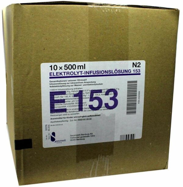 Elektrolyt Inf. - Lsg. 153 Pe - Flasche 10 X 500 Ml...