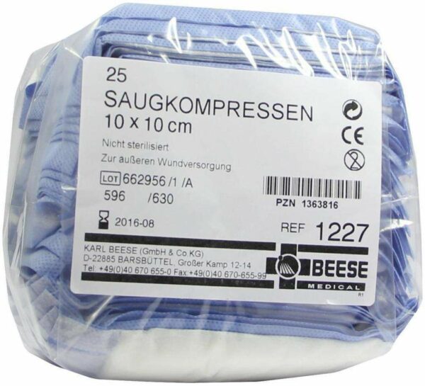 Saugkompressen Unsteril 10x10 cm 1227