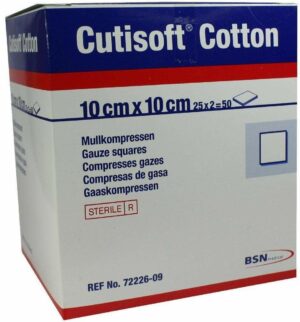 Cutisoft Cotton Kompr.10x10 cm Ster.12faach