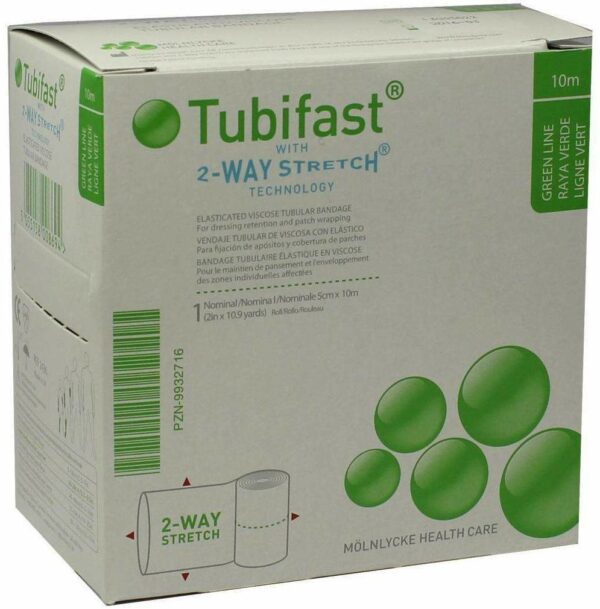 Tubifast 2-Way-Stretch 5 cm X 10 M Grün 1 Verband