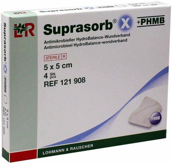 Suprasorb X + Phmb Hydrobalance Wundverb. 5 X 5 cm 4 Stück