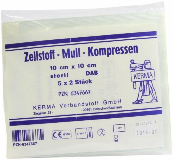 Zellstoff Mullkompressen 10cmx10cm Steril 5x2 Kompressen