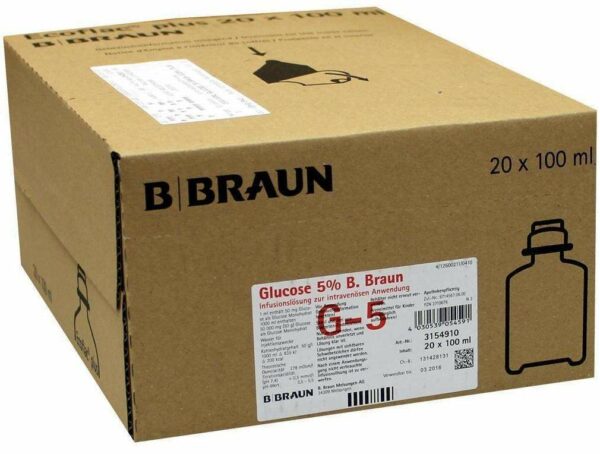 Glucose 5% B.Braun Ecoflac Plus 20x100 ml