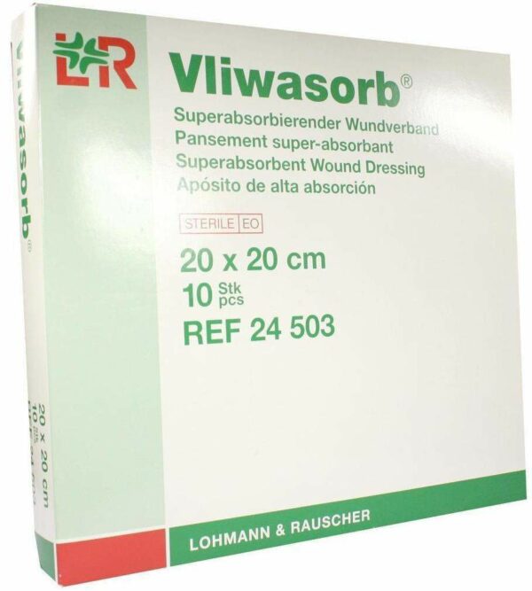 Vliwasorb Superabsorbierender Wundverband Steril 20x20cm 10 Stück