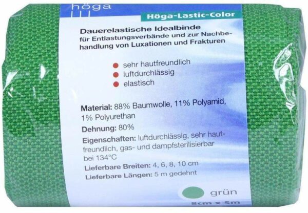 Höga Lastic Color Idealbinde 8cmx5m Grün Cellophan