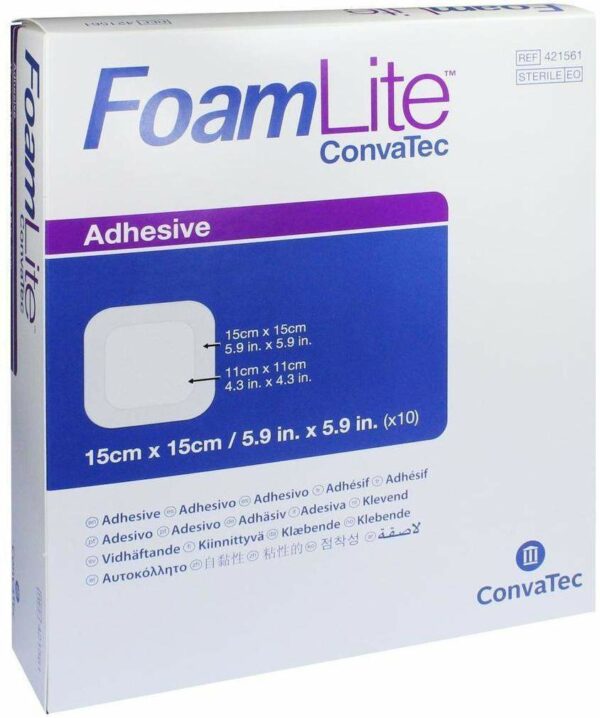 Foam Lite Convatec Adhäsiv Pu-Schaumverband 15 X 15 10 Verbände