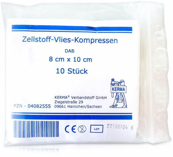 Zellstoff Vlies Kompressen 8x10cm Unsteril 10 Kompressen