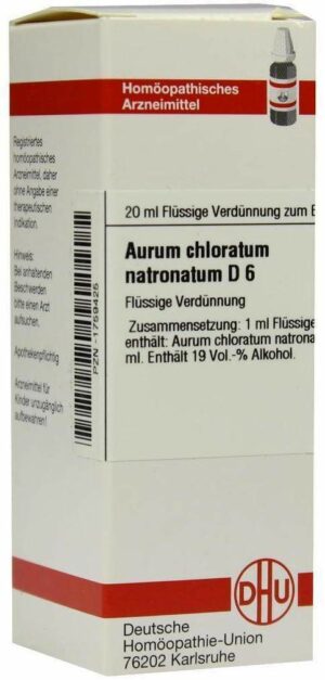 Aurum Chloratum Natronatum D 6 Dilution 20 ml