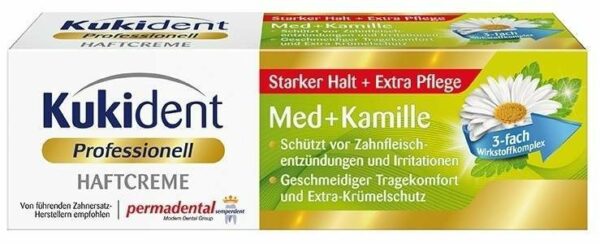 Kukident Haftcreme Med + Kamille 40g