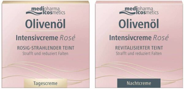 Olivenöl Intensiv Rose Tagescreme 50 ml + Rose Nachtcreme 50 ml