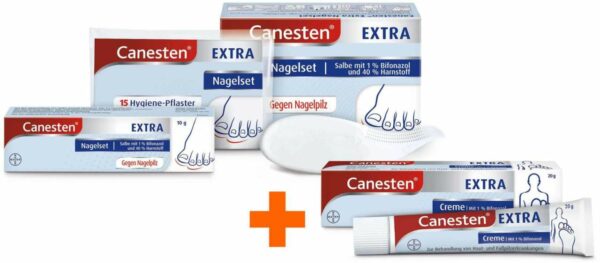 Sparset Canesten Extra Nagelset + Canesten Extra 20 g Creme