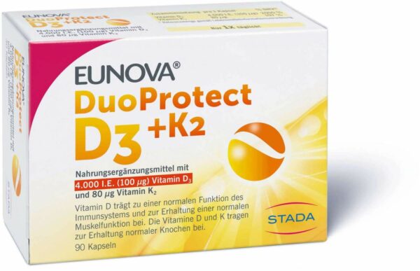 Eunova DuoProtect D3 + K2 4000 I.E. 90 Kapseln