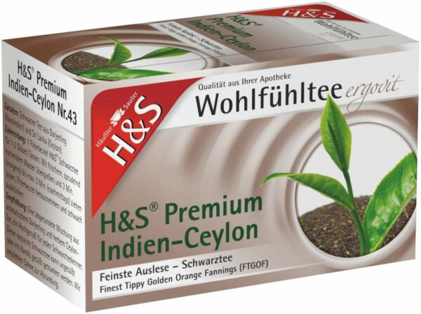 H&S Schwarztee Premium Indien Ceylon 20 Filterbeutel