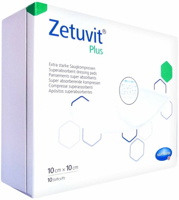 Zetuvit Plus Extrastarke Saugkomp.Ster.10x10 cm