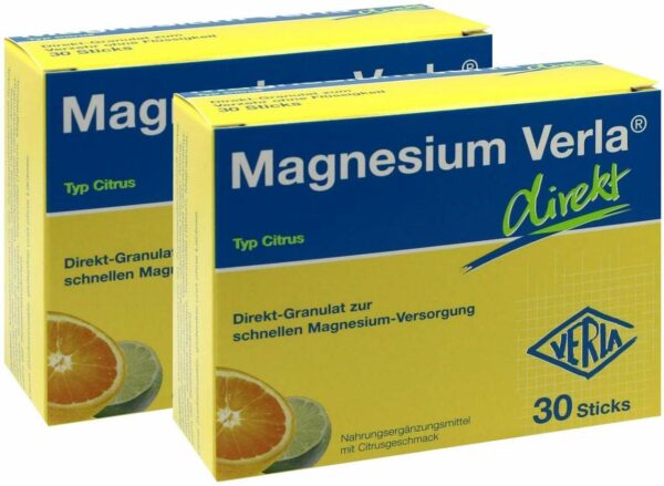 Sparset Magnesium Verla Direkt Granulat Citrus 2 x 30 Stück