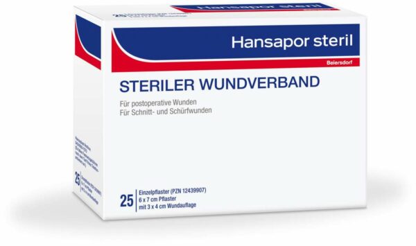 Hansapor Steril Wundverband 6 X 7 cm 25 Stück