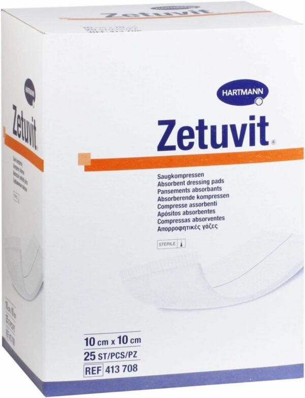 Zetuvit Saugkompresse Steril 10x10 cm