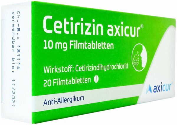 Cetirizin Axicur 10 mg 20 Filmtabletten