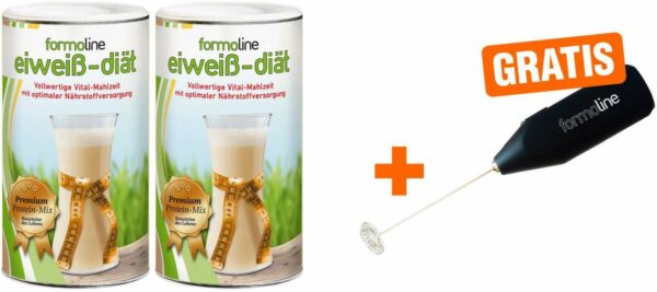 Sparset Formoline Eiweiß Diät 2 x 480 g Pulver + gratis Mix Stab