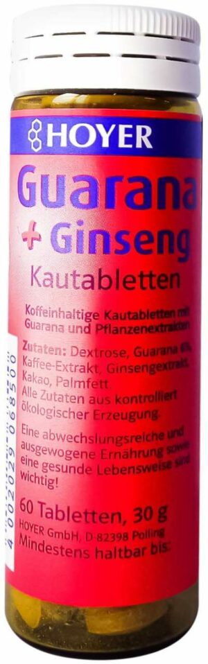 Hoyer Guarana und Ginseng Kautabletten