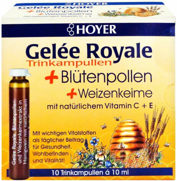 Hoyer Gelee Royal Mit Blütenpollen und Weizenkeimen Trinkampullen