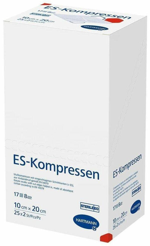 Es-Kompressen Steril 10 X 20 cm 8fach 25 X 2 Kompressen