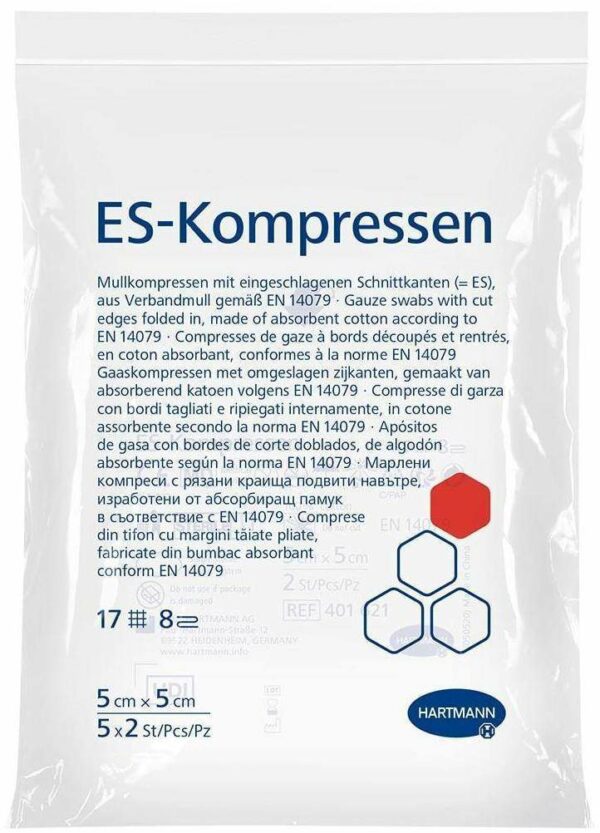 ES-Kompressen steril 5 x 5 cm 8fach 5 x 2 Stück