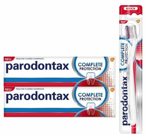 Parodontax Complete Protection 2 x 75 ml Zahnpasta + Complete Protection Zahnbürste