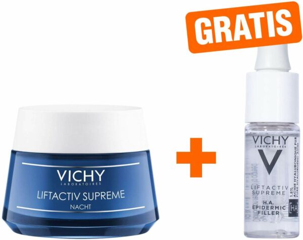 Vichy Liftactiv Nachtcreme 50 ml + gratis Vichy Liftactiv Epidermic H.A. Filler Konzentrat 10 ml