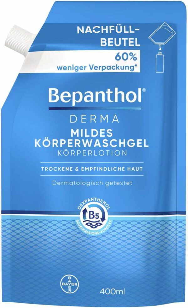 Bepanthol® DERMA Mildes Körperwaschgel 400 ml Nachfüllbeutel