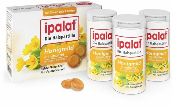 Ipalat Halspastillen honigmild ohne Menthol zuckerfrei 120 Pastillen