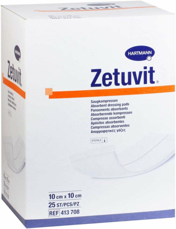 Zetuvit Saugkompressen Steril 10 X 10 cm 25 Kompressen