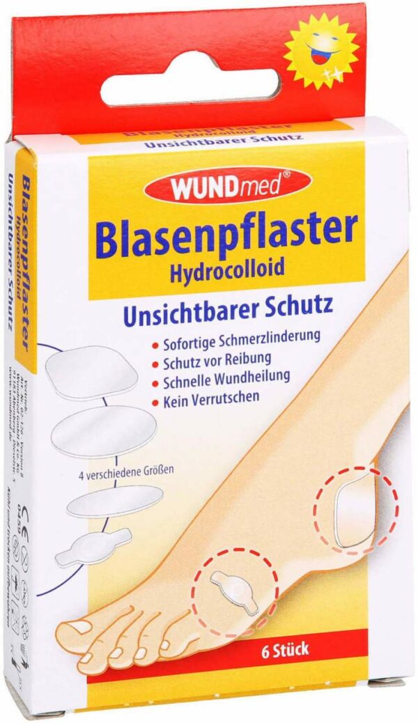 Blasenpflaster Transparent Hydrocolloid 4 Größen 6 Stück