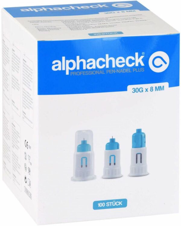 Alphacheck Professional Pen Nadeln Plus 30 G X 8 mm 100 Kanülen