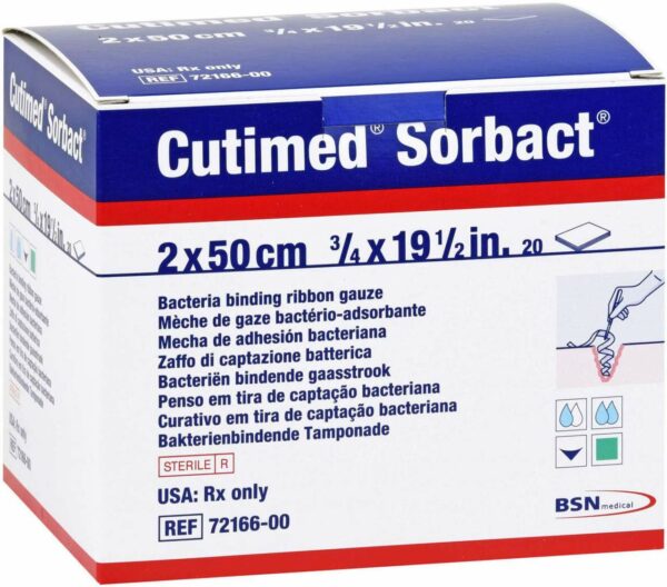 Cutimed Sorbact Tamponaden 2 X 50 cm 20 Stück