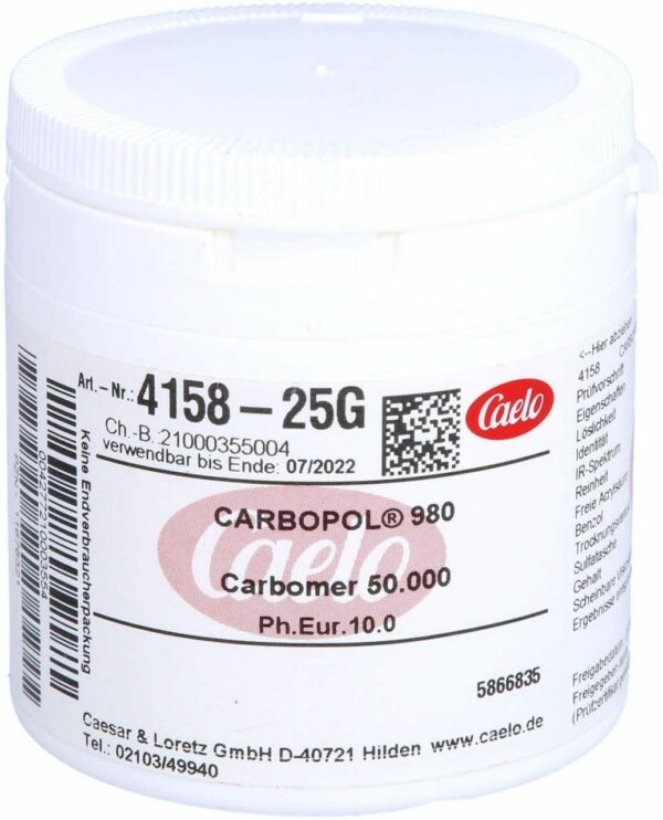 Carbomer 50.000 Carbopol 980 25 G Pulver