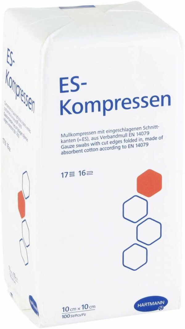 Es-Kompressen Unsteril 10x10 cm 16fach