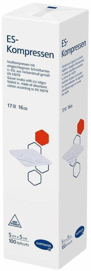 Es Kompressen Unsteril 5 X 5 cm 16 Fach 100 Kompressen