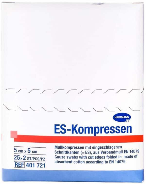 Es Kompressen Steril 5 X 5 cm 8fach 25 X 2 Stück