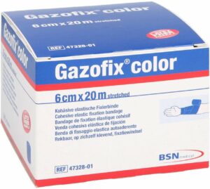 Gazofix Color Fixierbinde Kohäsiv 6 cm X 20 M Blau 1 Stück