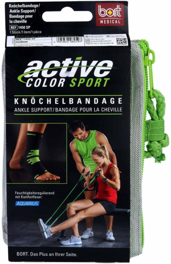 Bort Activec Sport Knöchelbandage Schwarz Grau Gr. M 1 Stück