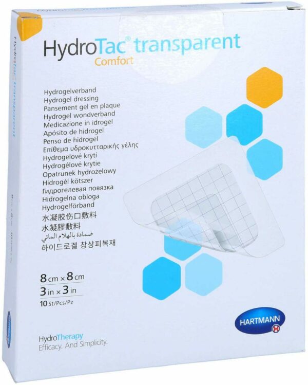 Hydrotac Transparent Hydrogelverb. 8 X 8 cm 10 Stück