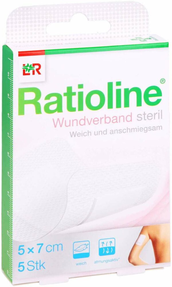 Ratioline Wundverband 7 X 5 cm Steril 5 Stück