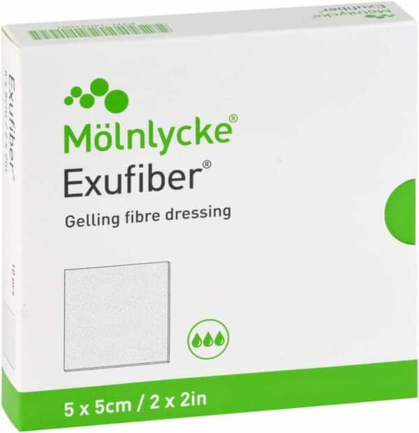 Exufiber 5 X 5 cm Gel-Faserverband 10 Stück