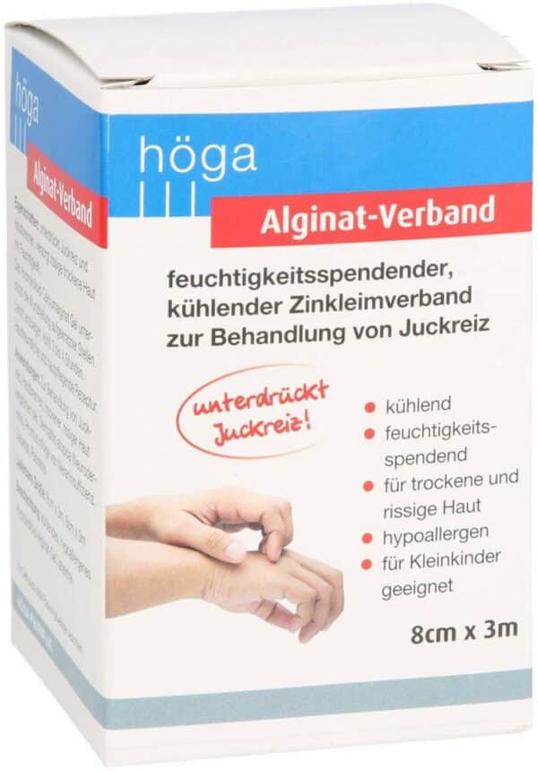 Alginat Verband 8 cm X 3 M Kühlender Zinkleimverb.1 Stk