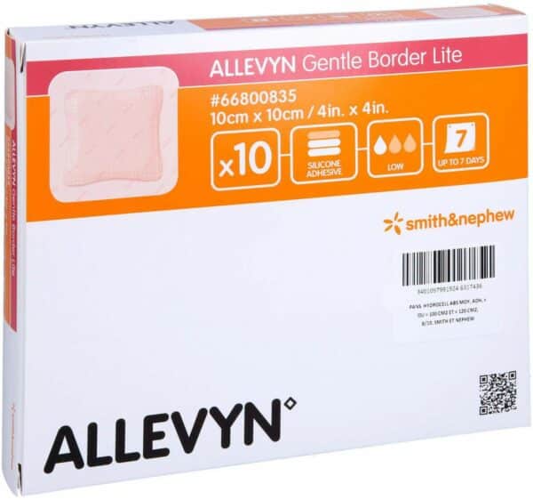 Allevyn Gentle Border Lite 10 X 10 cm Schaumverband 10 Stück