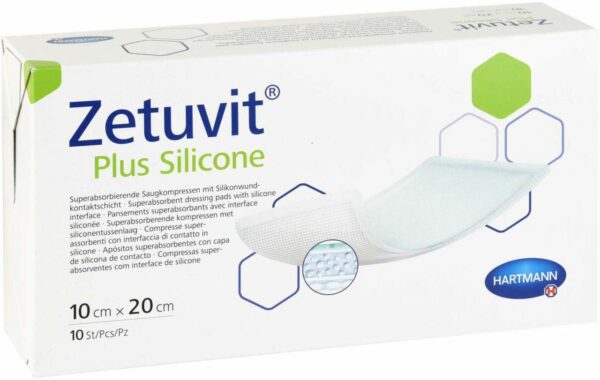 Zetuvit Plus Silicone Steril 10 X 20 cm 10 Stück