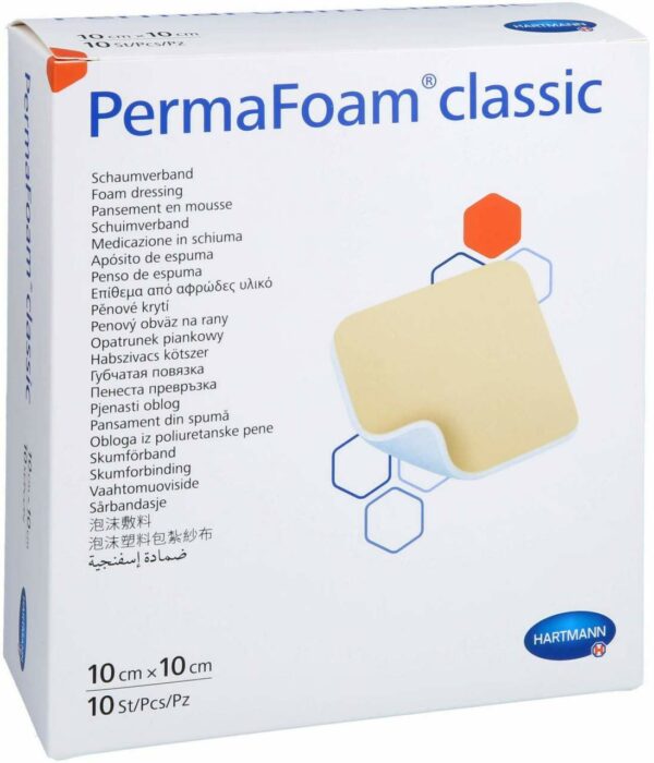 Permafoam Classic Schaumverband 10 X 10 cm 10 Stück