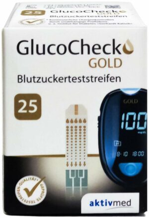 Glucocheck Gold Blutzuckerteststreifen 25 Stk