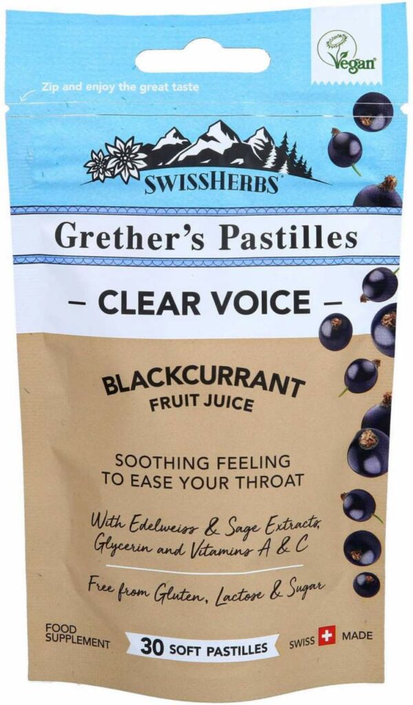 Grethers Swissherbs Clear Voice Blackcurrant 45 G